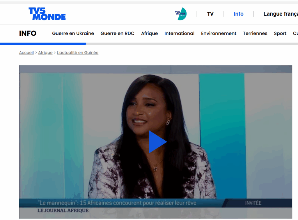Diaka Camara dans le journal TV de TV5 Monde